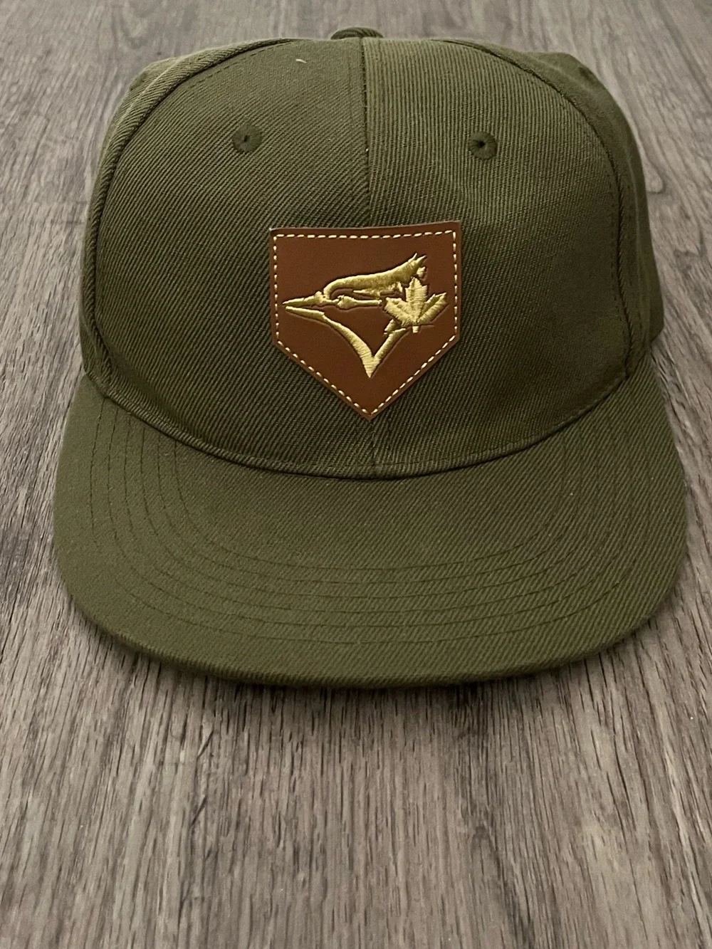 Toronto Blue Jays Major League Baseball Army Green Maple Leaf Men's Flat Brim